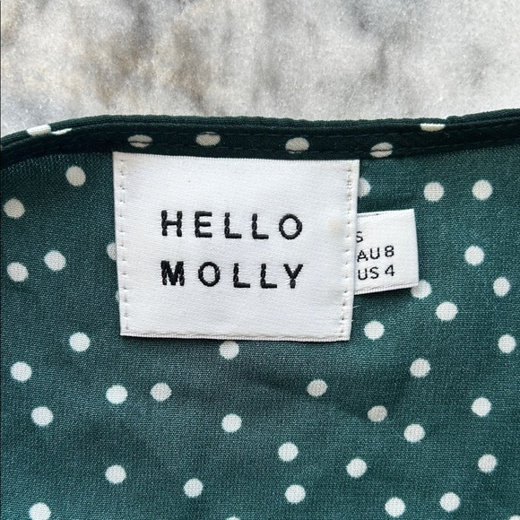 Hello Molly Dark Green Polka Dot Midi Dress | 4 - Picture 4 of 5
